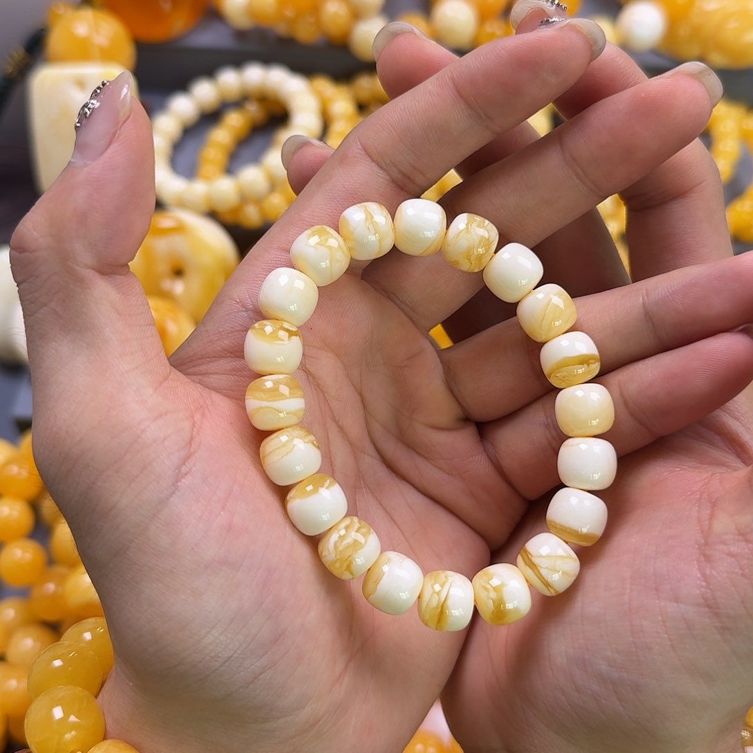 琥珀珠宝奇石未镶嵌同料11mm