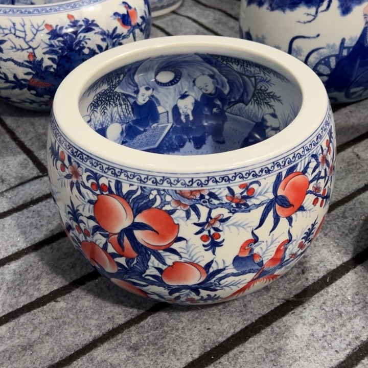 瓷片石*纪念瓷器桃子聚宝盆