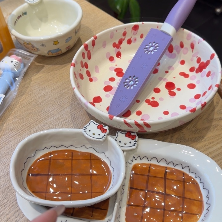 猫咪餐盘大碗刀具