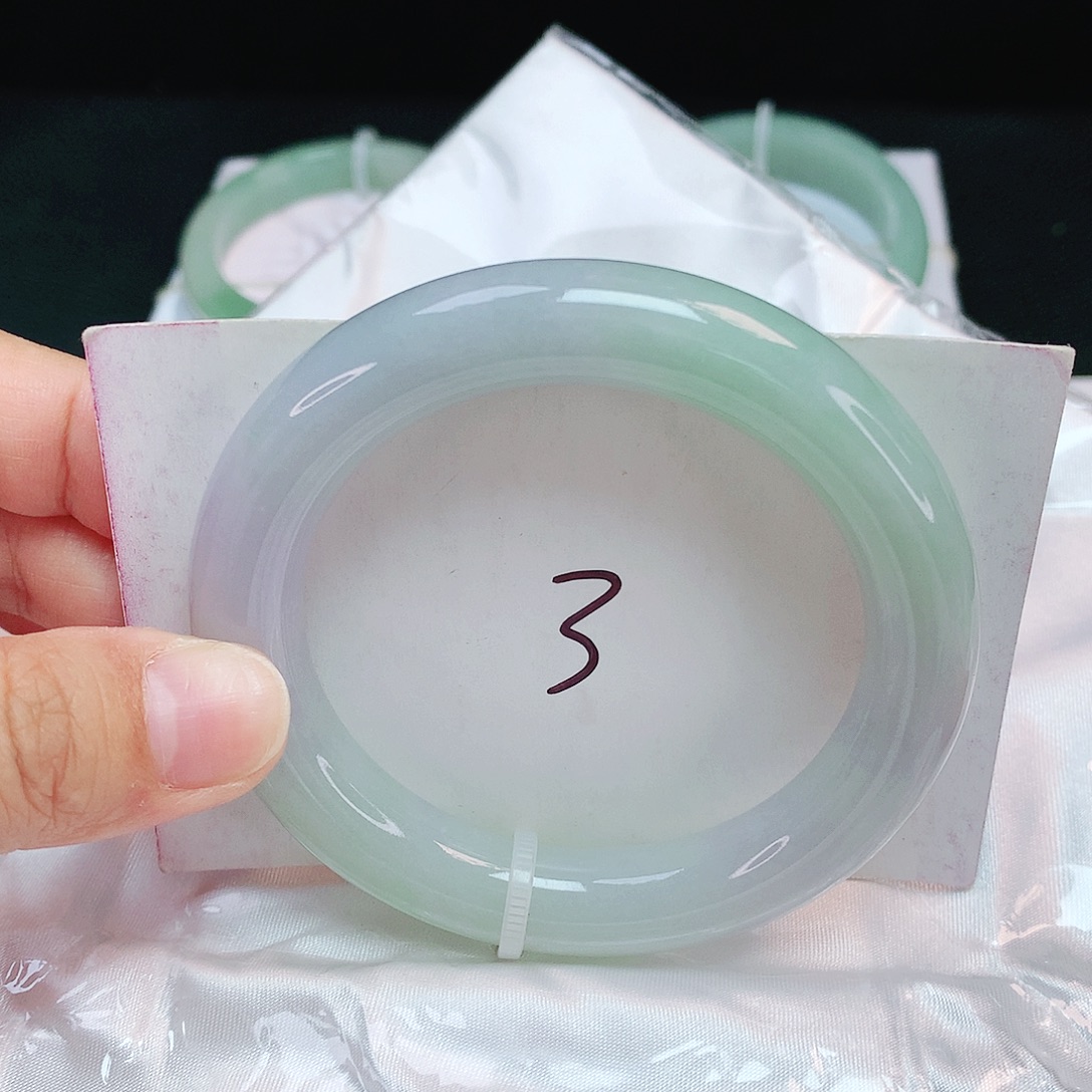 翡翠未镶嵌手镯圆条54.2