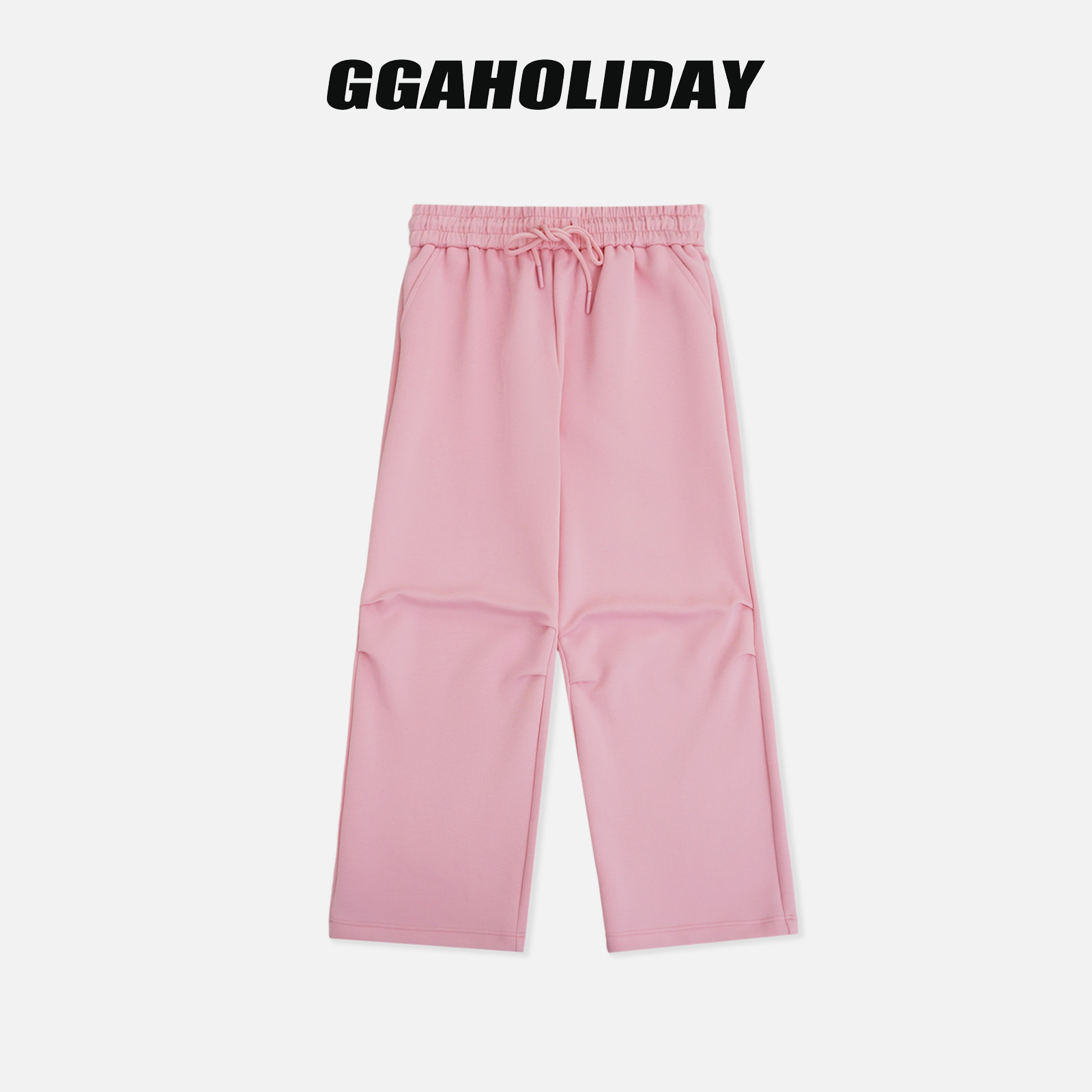 GGAHOLIDAY秋季新款时尚宽松舒适休闲裤纯色潮流直筒长裤-154086