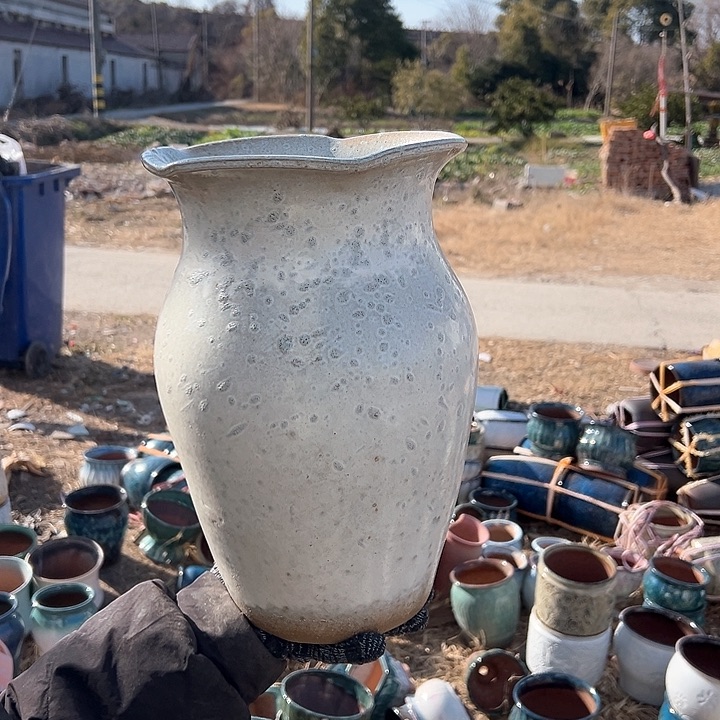 紫砂花盆高度32口20     