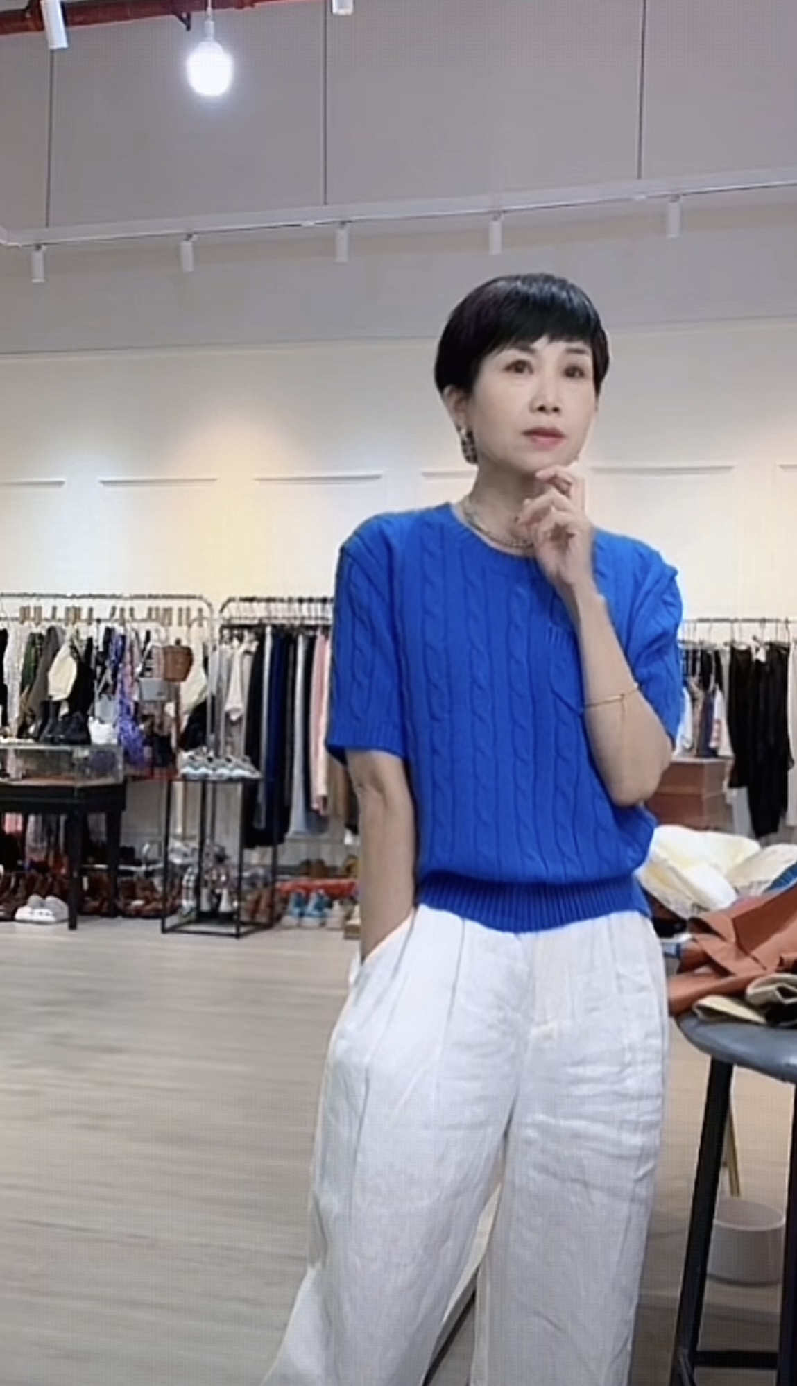 麻花纹小口袋骑马人【瑕疵】刺绣针织短袖T恤衫-果梓625