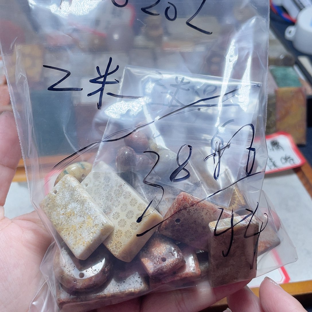 C***L硅化珊瑚（珊瑚玉）合金颈饰