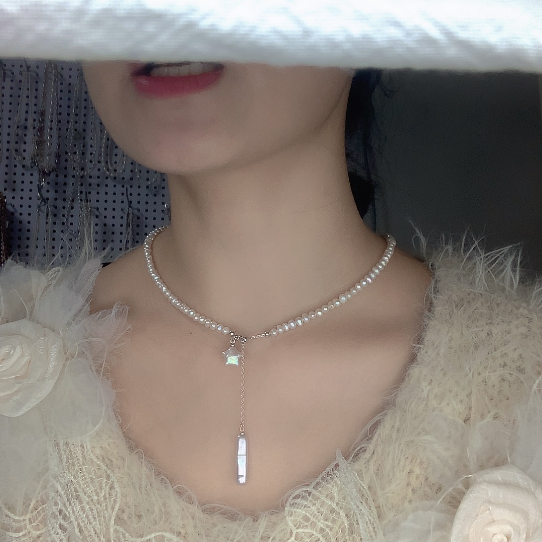 淡水珍珠银S925镶嵌耳饰