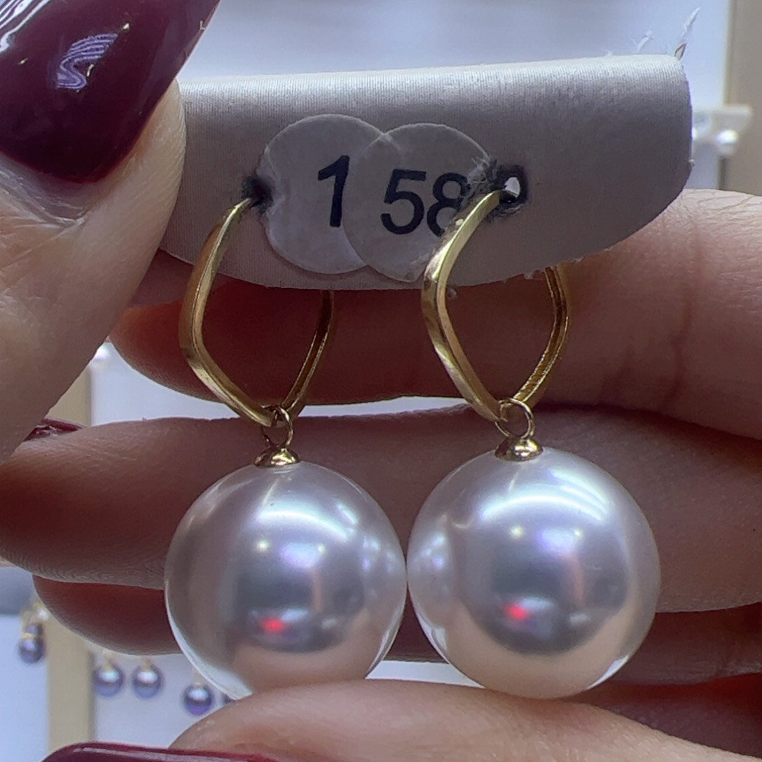 淡水珍珠耳饰18K金镶嵌