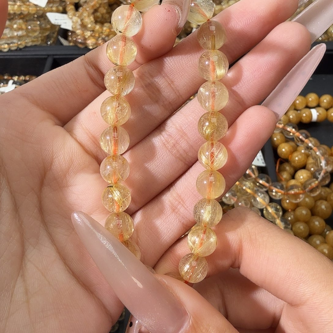 手链发晶未镶嵌天然金发晶