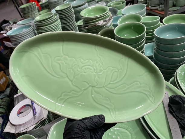 超大梅子青鱼盘35CM