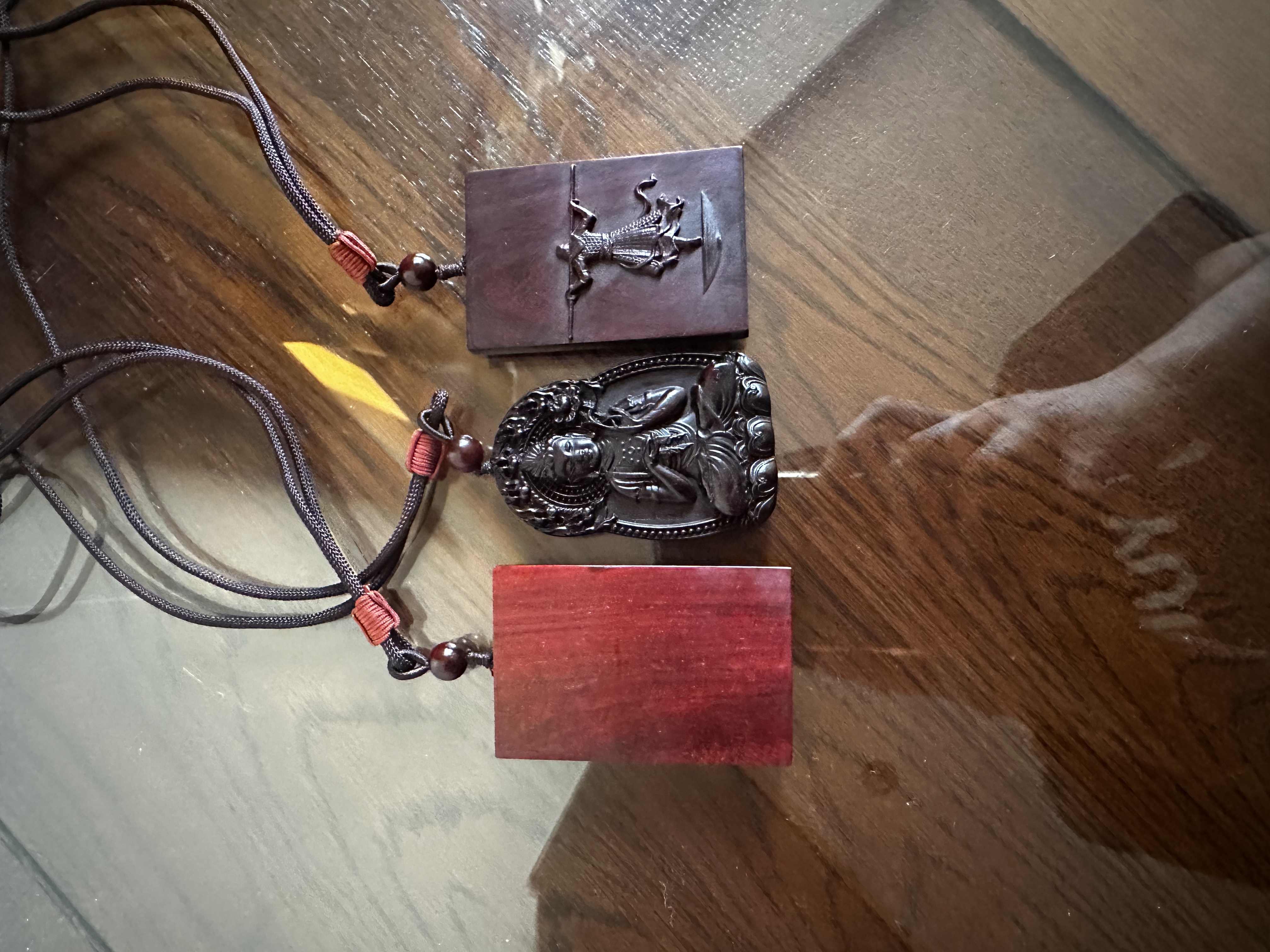 平平安安紫檀扣 挂件