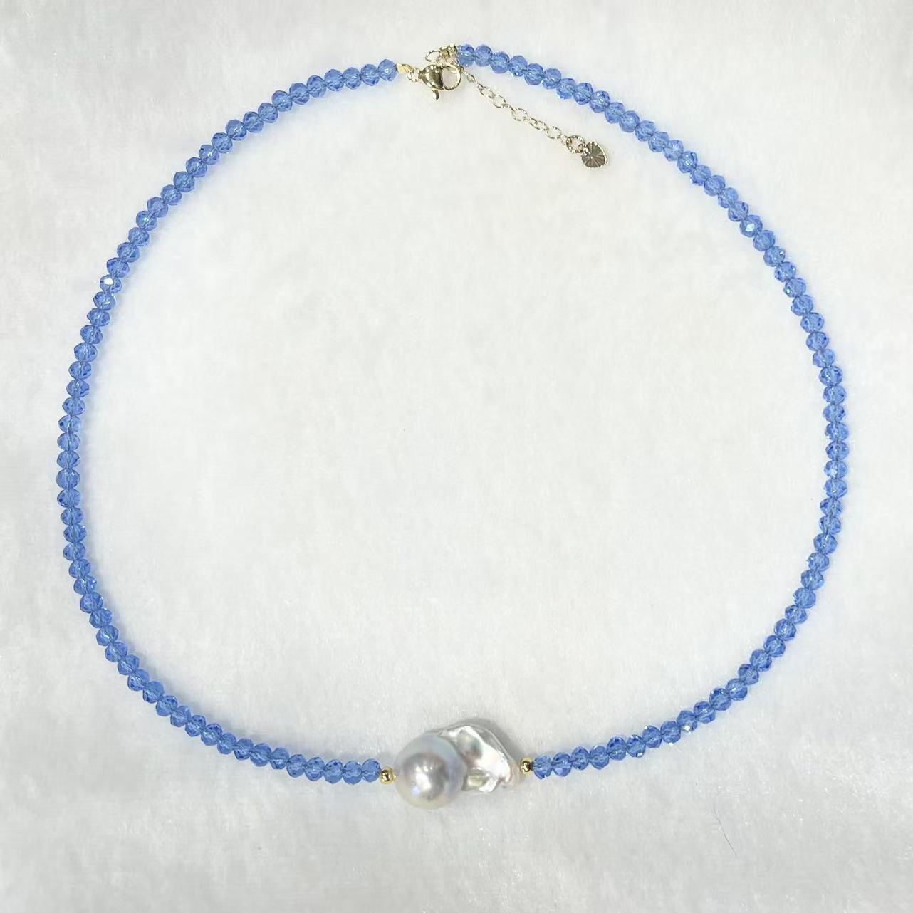 天然巴洛克单珠项链