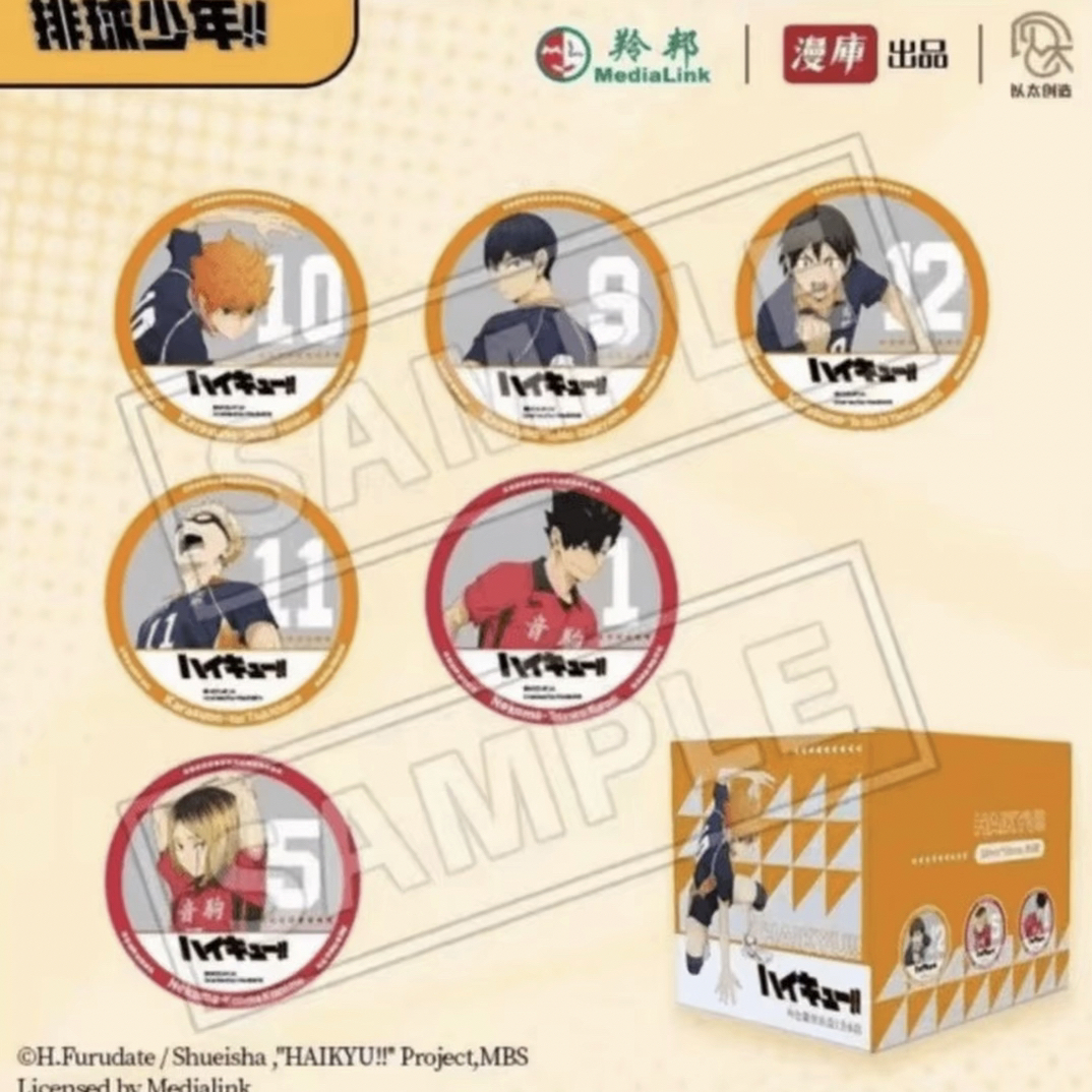 漫库官方正版-《排球少年》排球吧唧徽章盲盒   拆包/拆盒