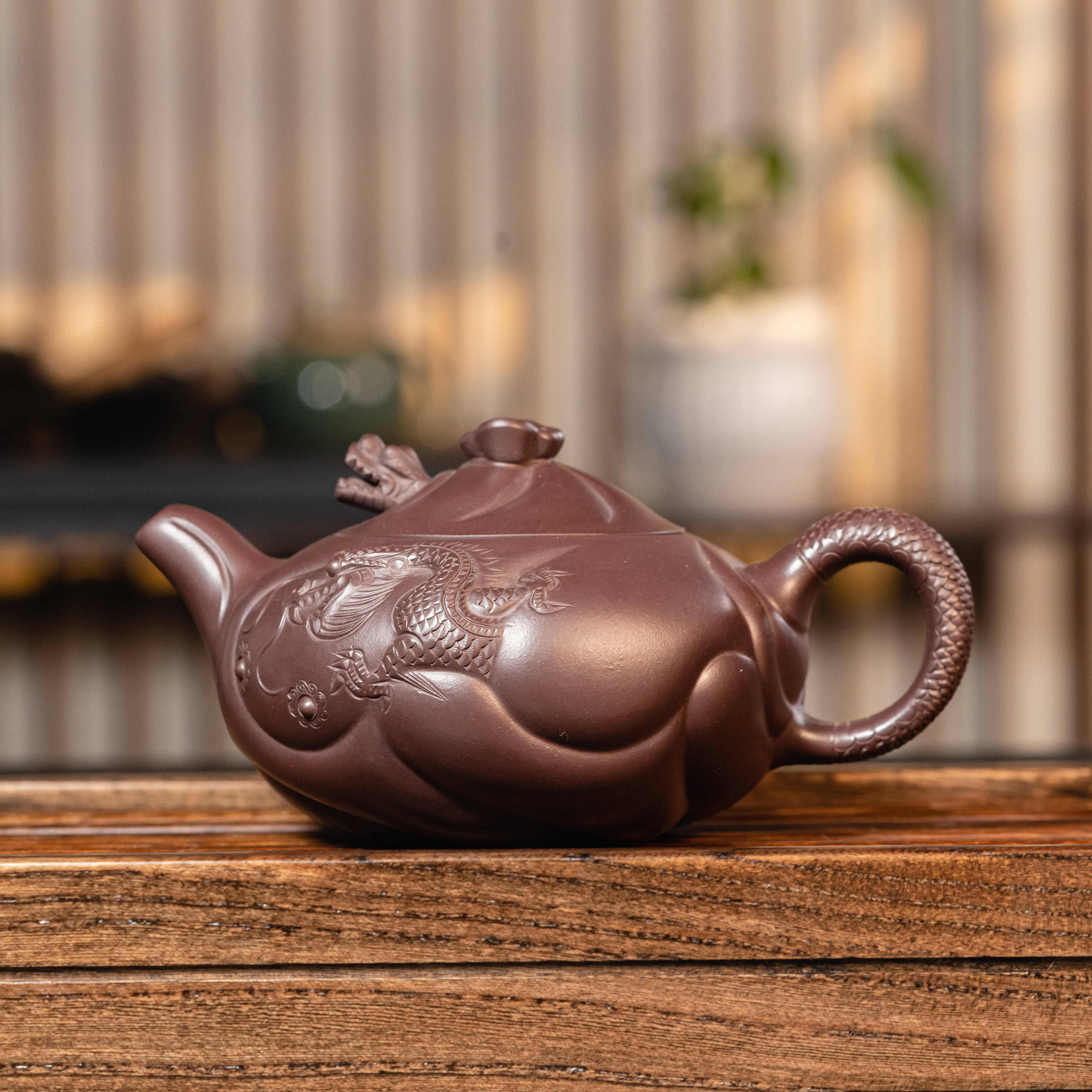 YJ-025 宜兴手工紫砂 鱼化龙