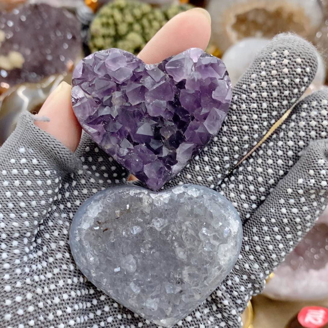 天然水晶摆件未镶嵌紫晶