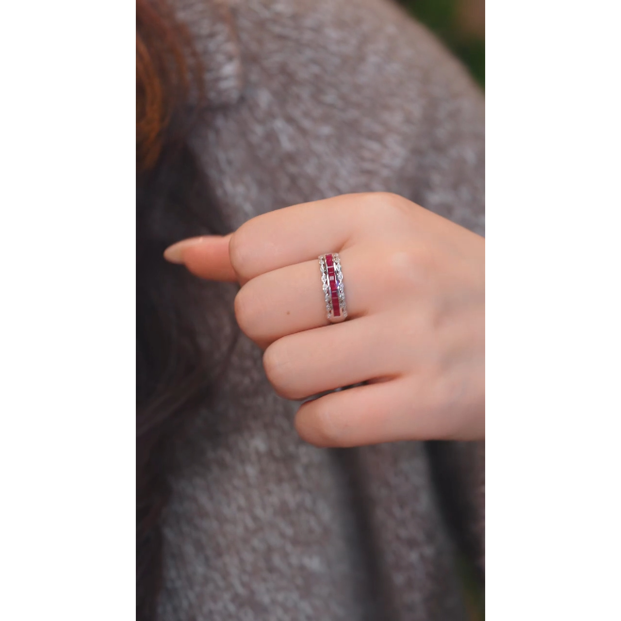 红宝石戒指18K金镶嵌@@U7687