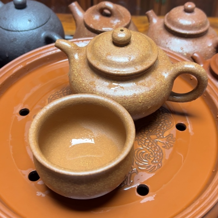 紫砂茶壶宜兴原矿金降坡