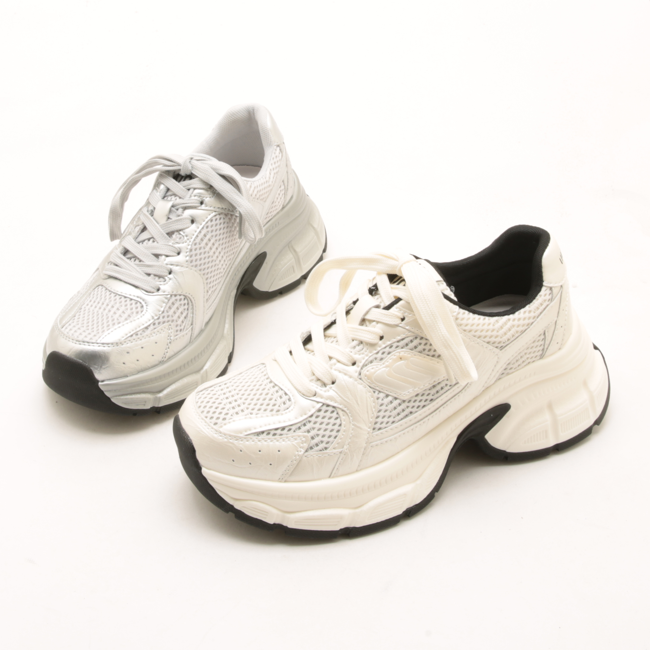 6037春季新款厚底时尚老爹鞋女百搭网面透气小个子增高休闲运动鞋