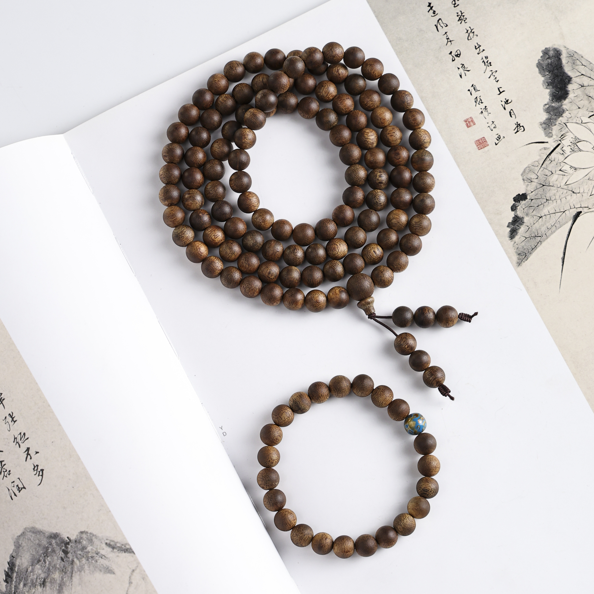 沉香【甄品】L082海南白奇8mm多圈+赠白奇单圈