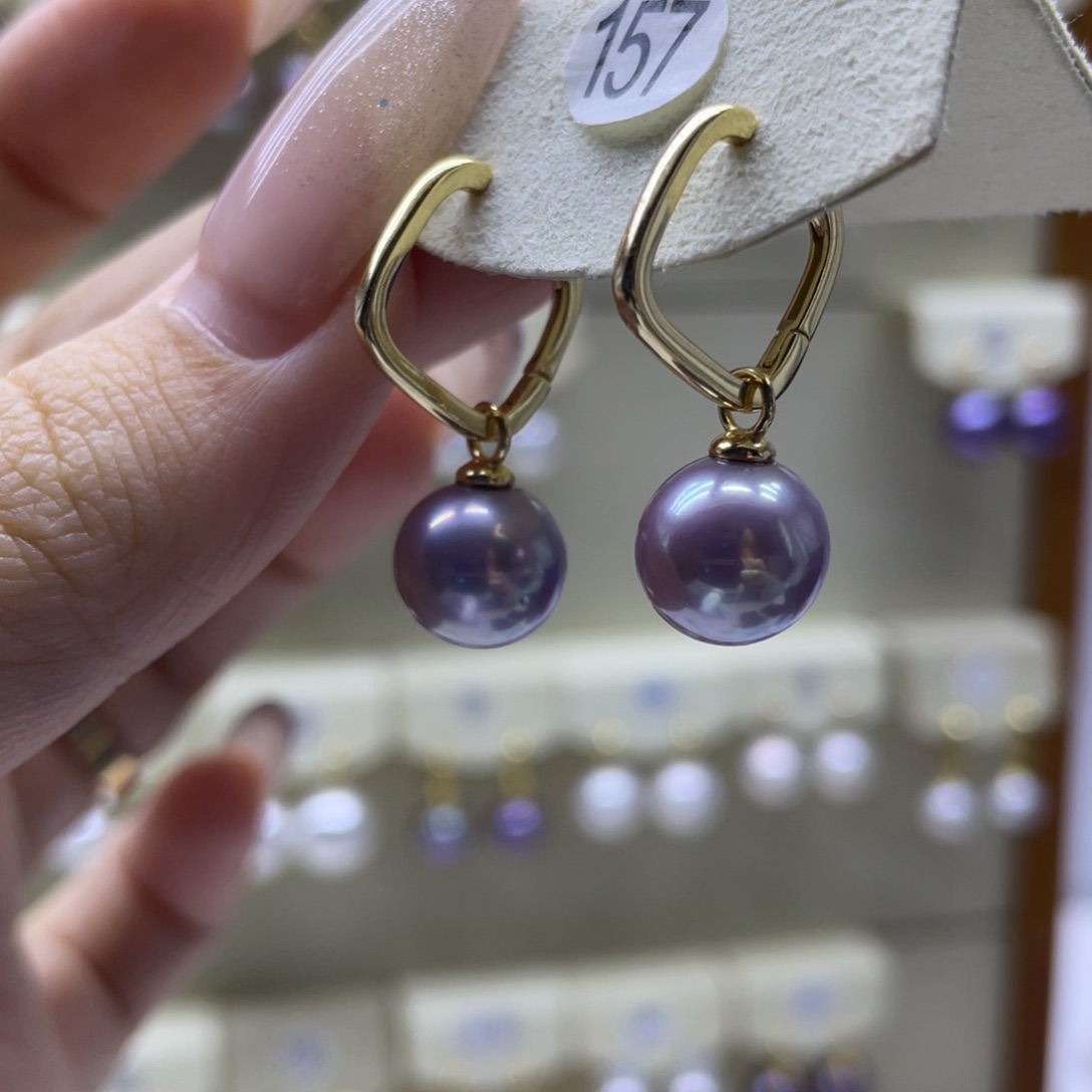 淡水珍珠耳饰银S925镶嵌