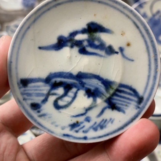 瓷片现代工艺品青花瓷片