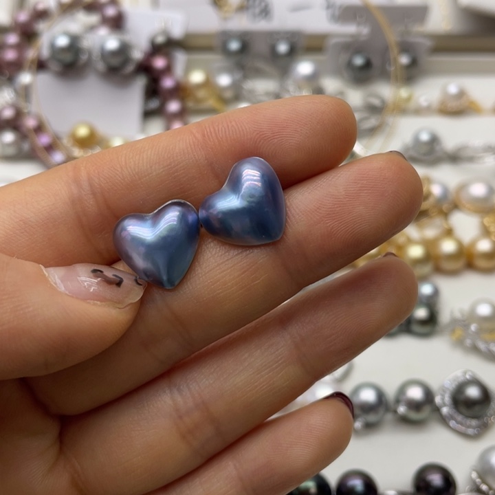 拼合珍珠（马贝珠）耳饰银S925镶嵌