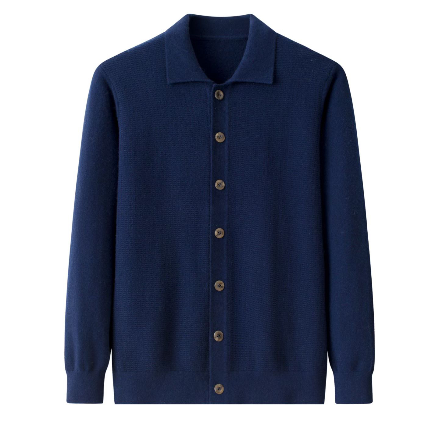 秋冬羊绒翻领开衫男系扣针织衫简约百搭长袖男装秋装