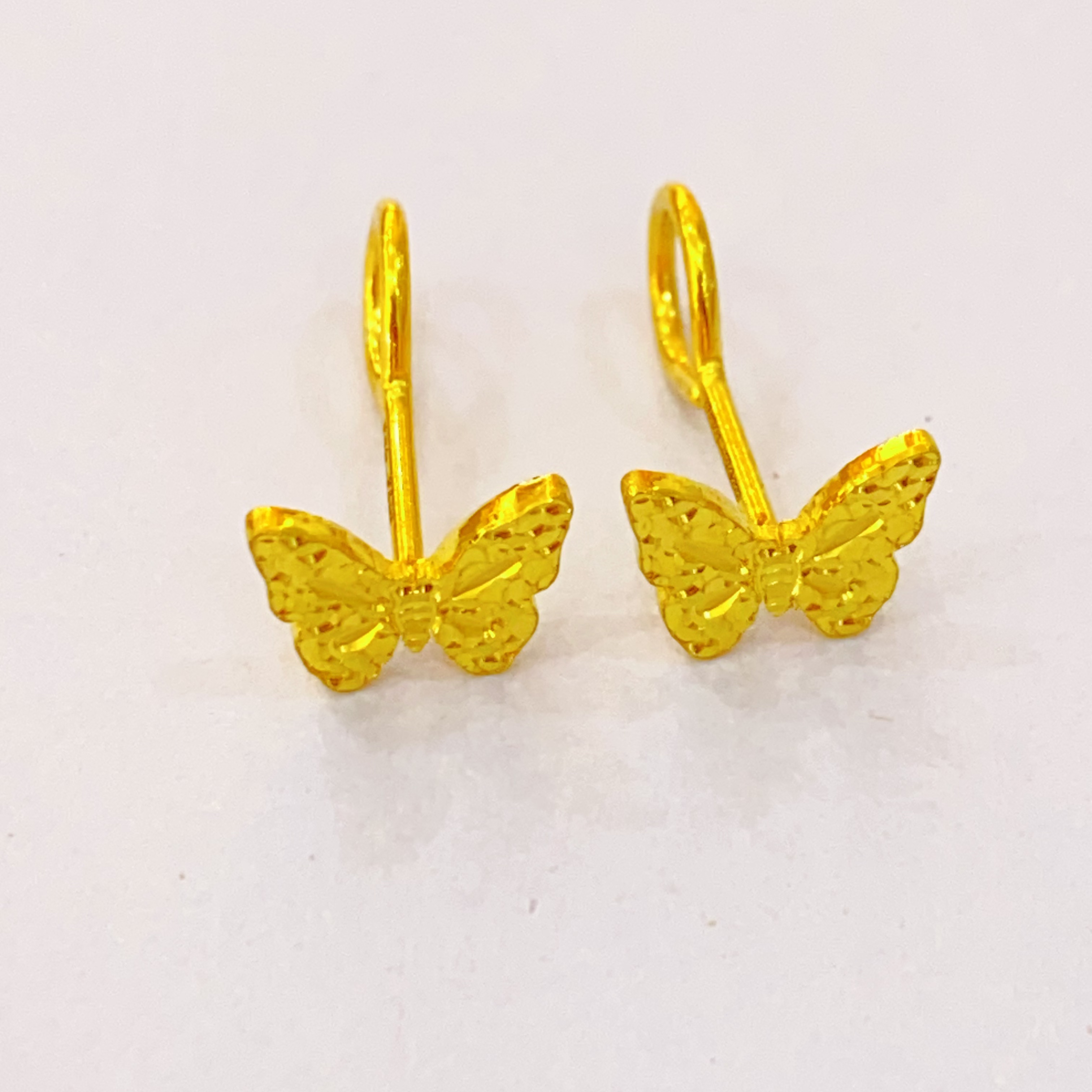 足金999蝴蝶碎冰冰时尚耳饰1.88g