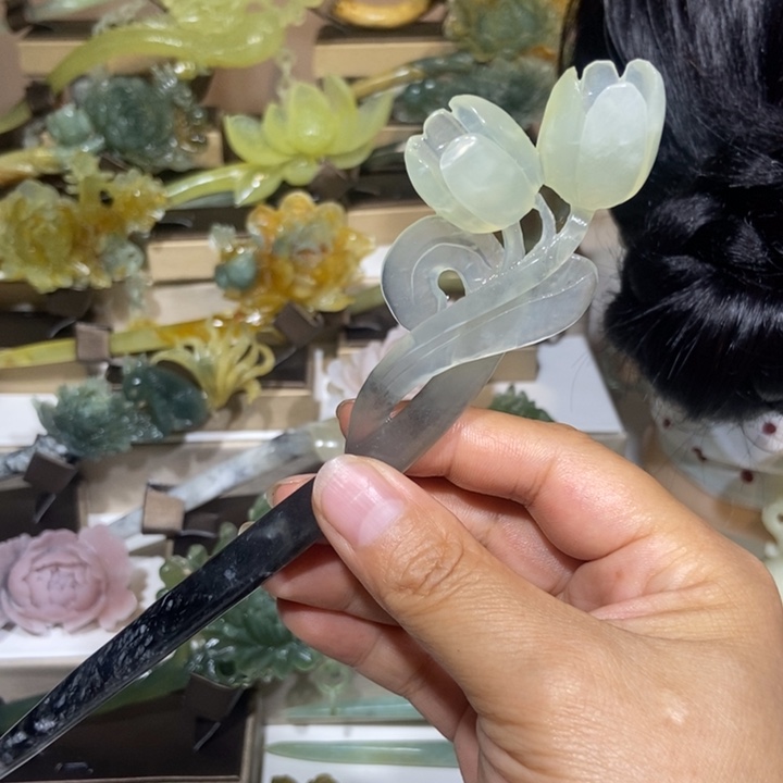 未镶嵌蛇纹石玉发饰