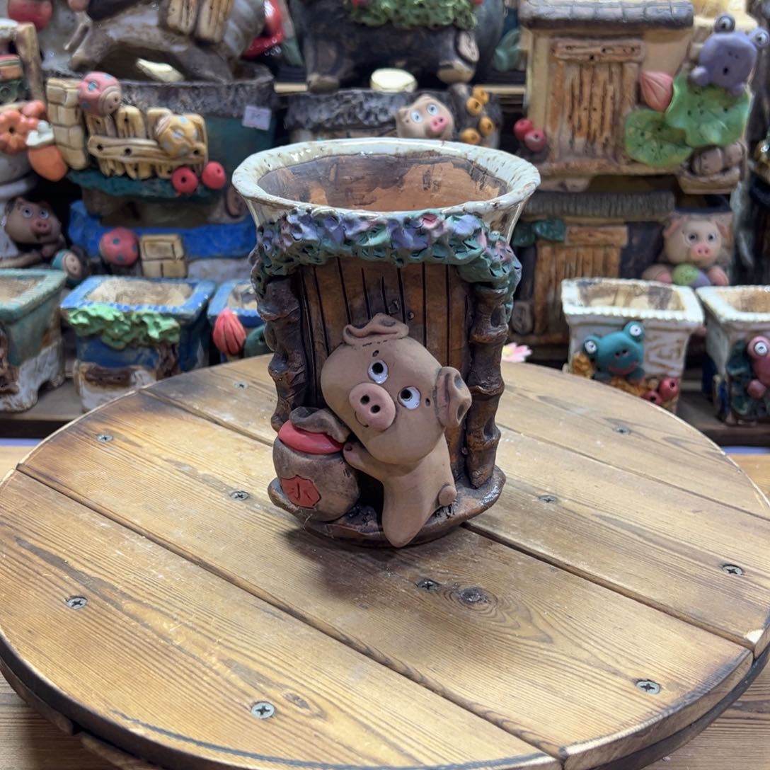 红陶嘻哈多肉花盆