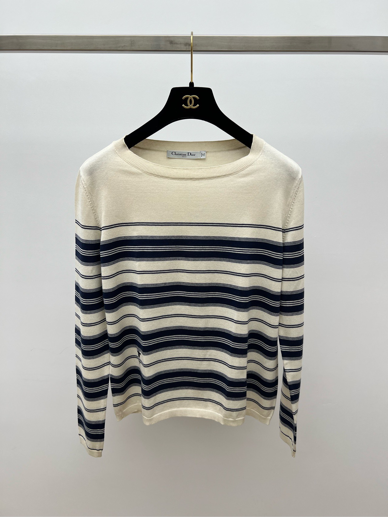 99新 DIOR/迪奥 小蜜蜂条纹针织衫 38码