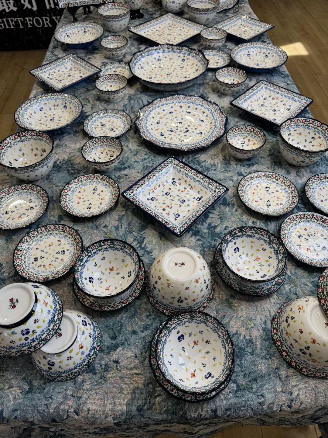 阿勒玛 新疆包邮（多彩生活）手绘碗碟盘套装防烫装欧式餐具 