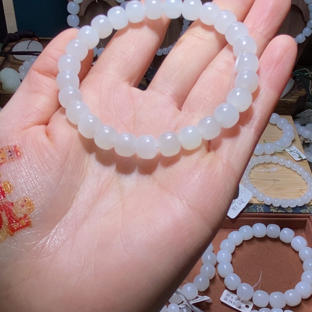 和田玉手串未镶嵌悟****部8
