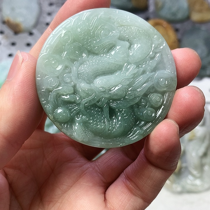 颈饰未镶嵌翡翠缅甸翡翠龙凤呈祥