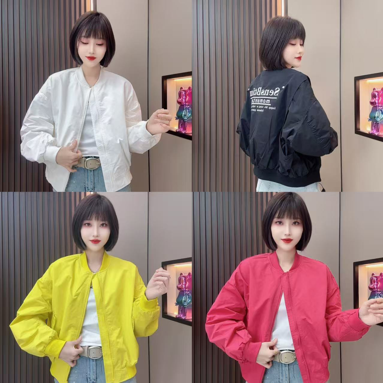 敏宝儿➕722-1后背字母棒球服外套