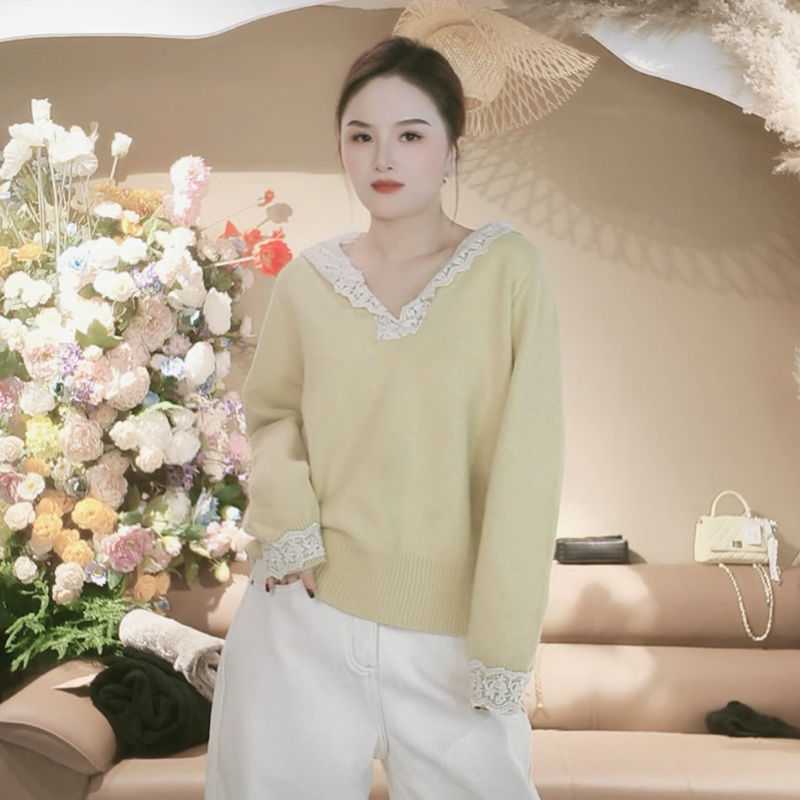 LMY 蕾丝帽子毛衣 #6629