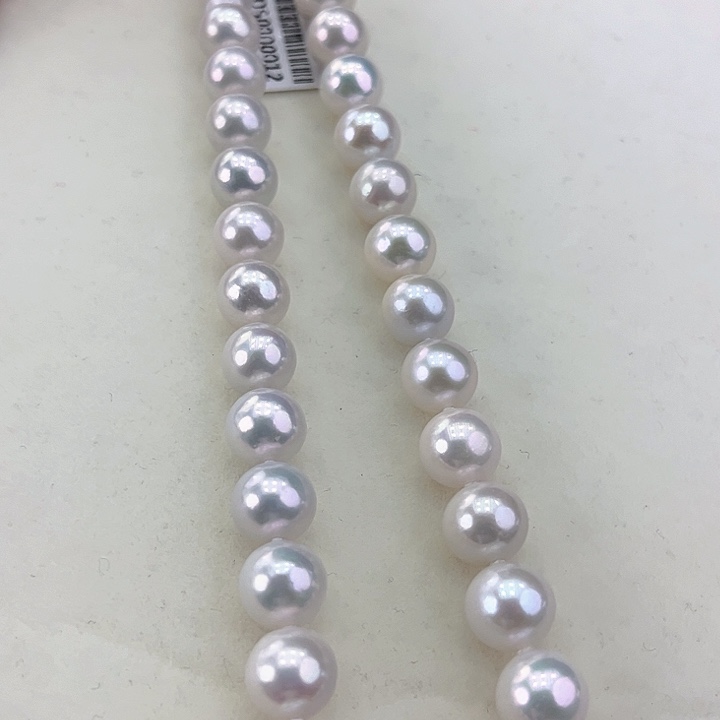 淡水珍珠颈饰银S925镶嵌卡10极光炫彩青粉光高品