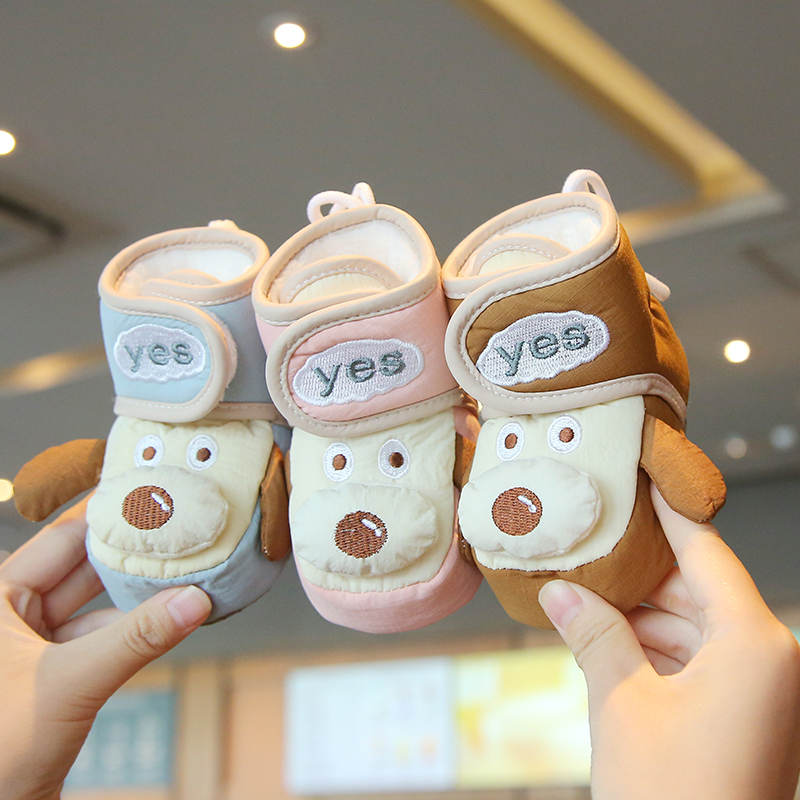 小宝宝棉鞋0-3-6个月8-12个月婴儿软底男女童雪地靴学走路步前鞋