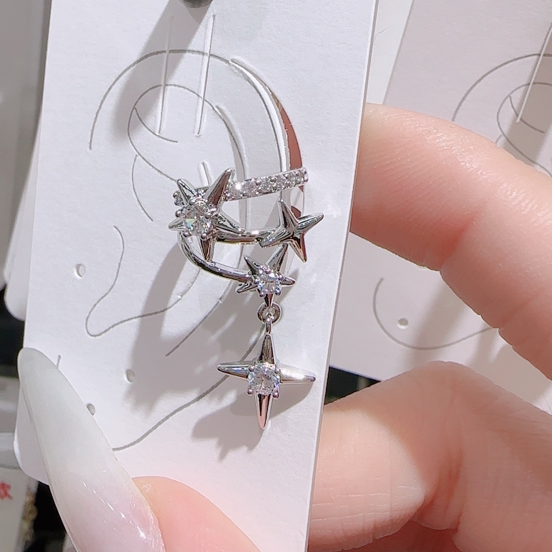 锆石铜合金925银耳环