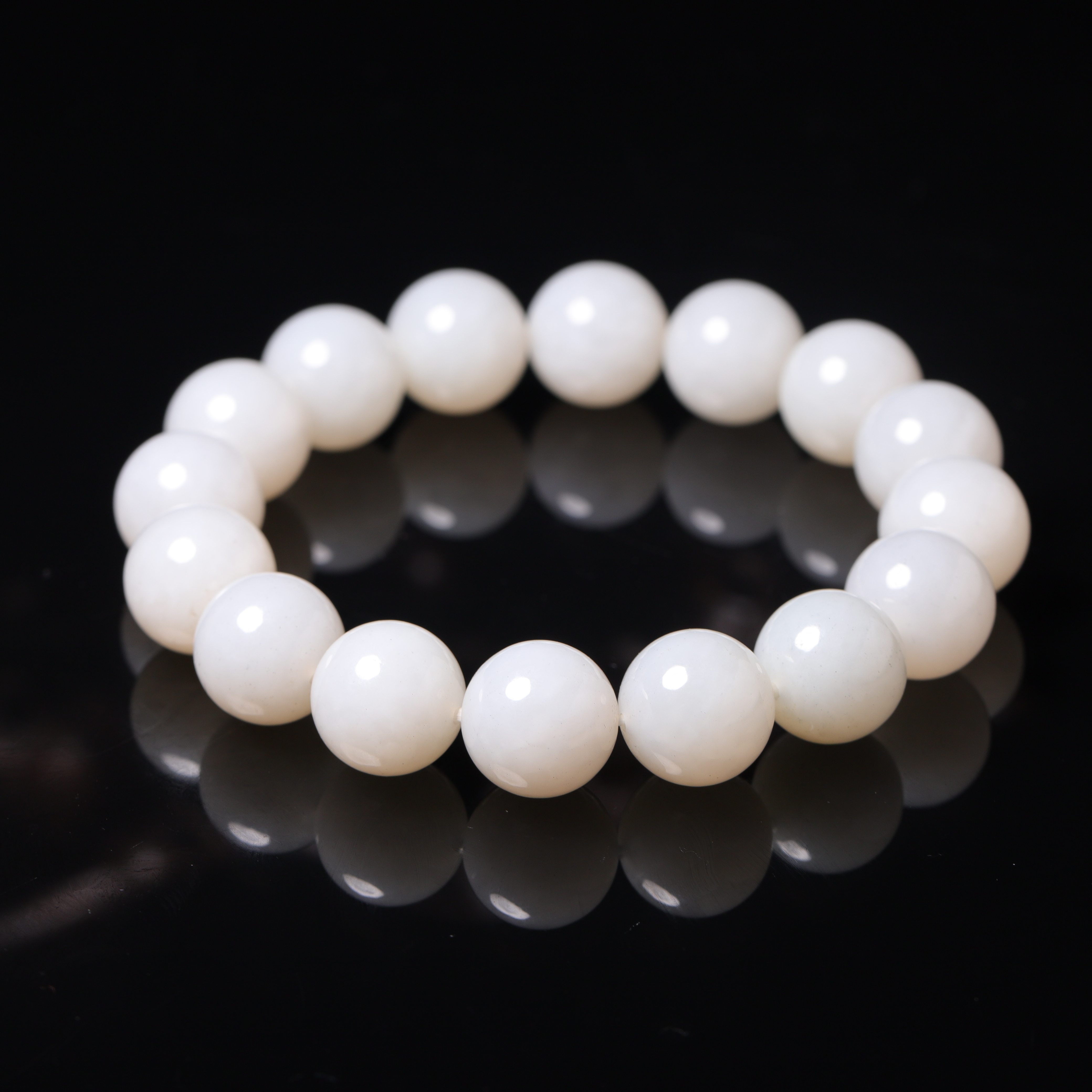 清代和田玉白玉手串-CS