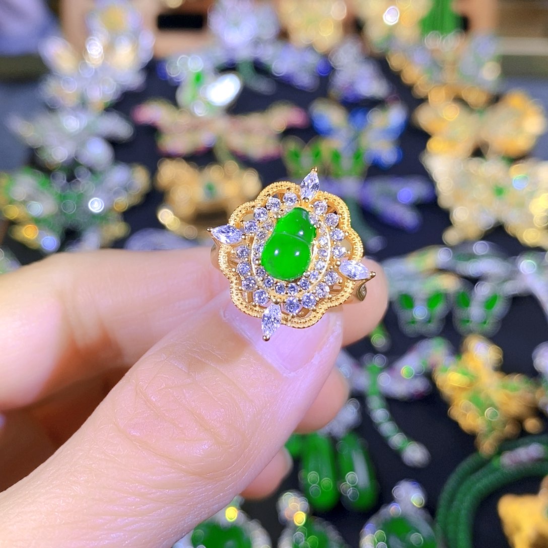 吊坠(不含链)银S925镶嵌翡翠