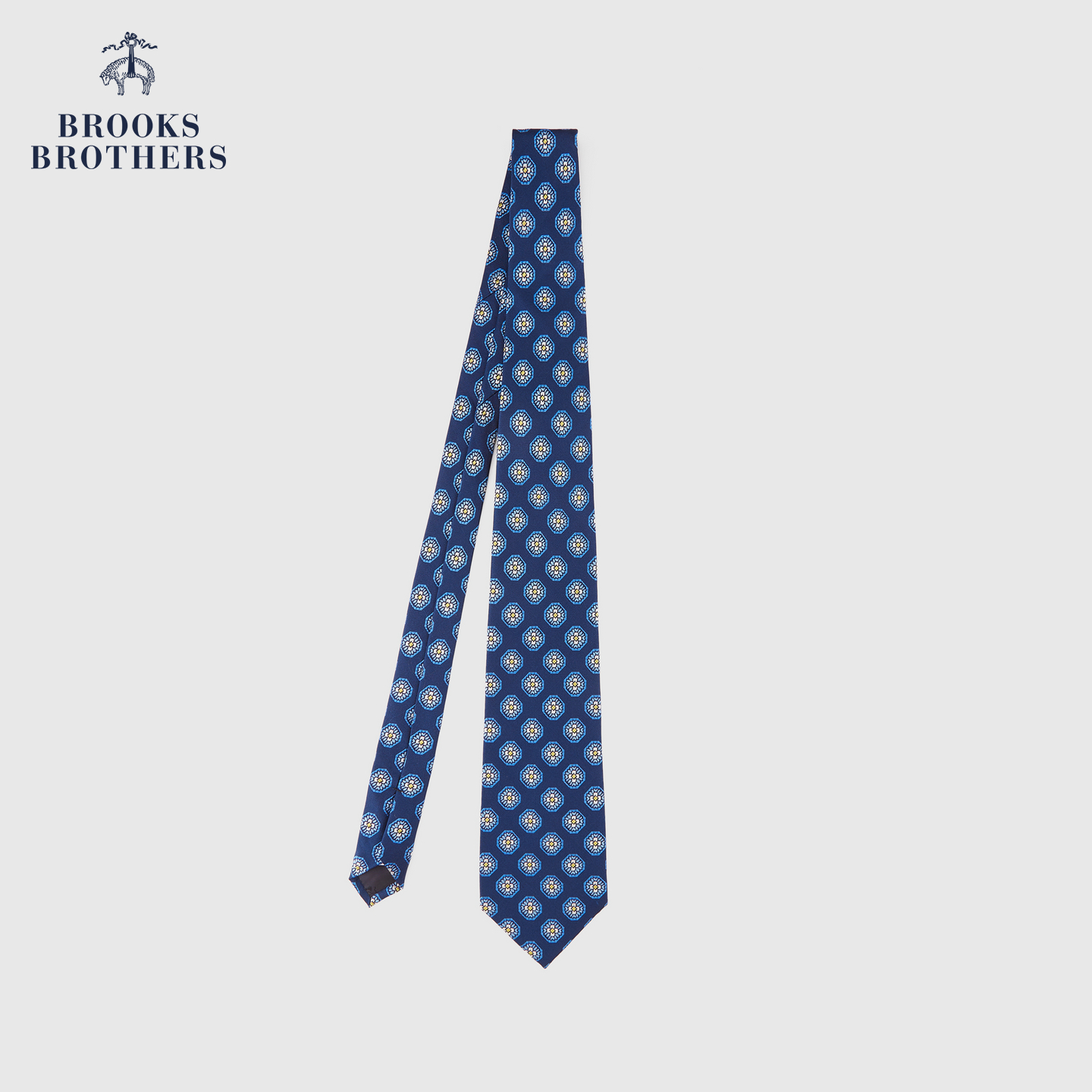 Brooks Brothers/布克兄弟男士25春夏新款桑蚕丝圆花领带