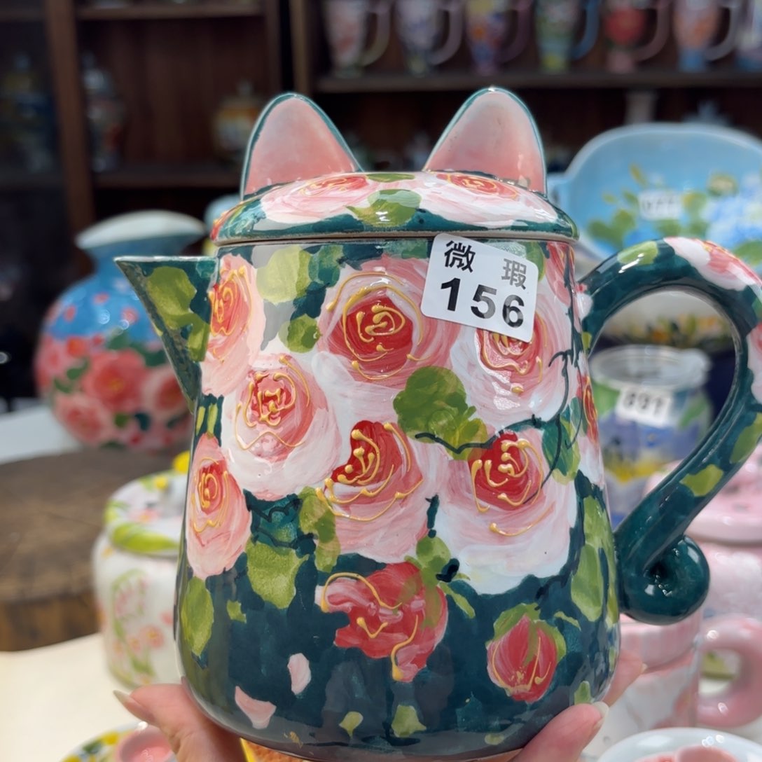 瓷片景德镇手绘高温釉下彩陶瓷茶具