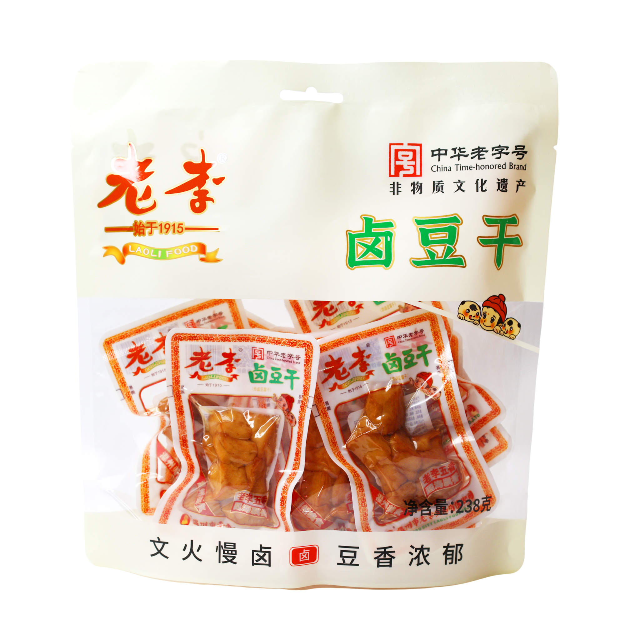 老李卤豆干量贩装238g五香干温州特产豆制品零食卤味网红