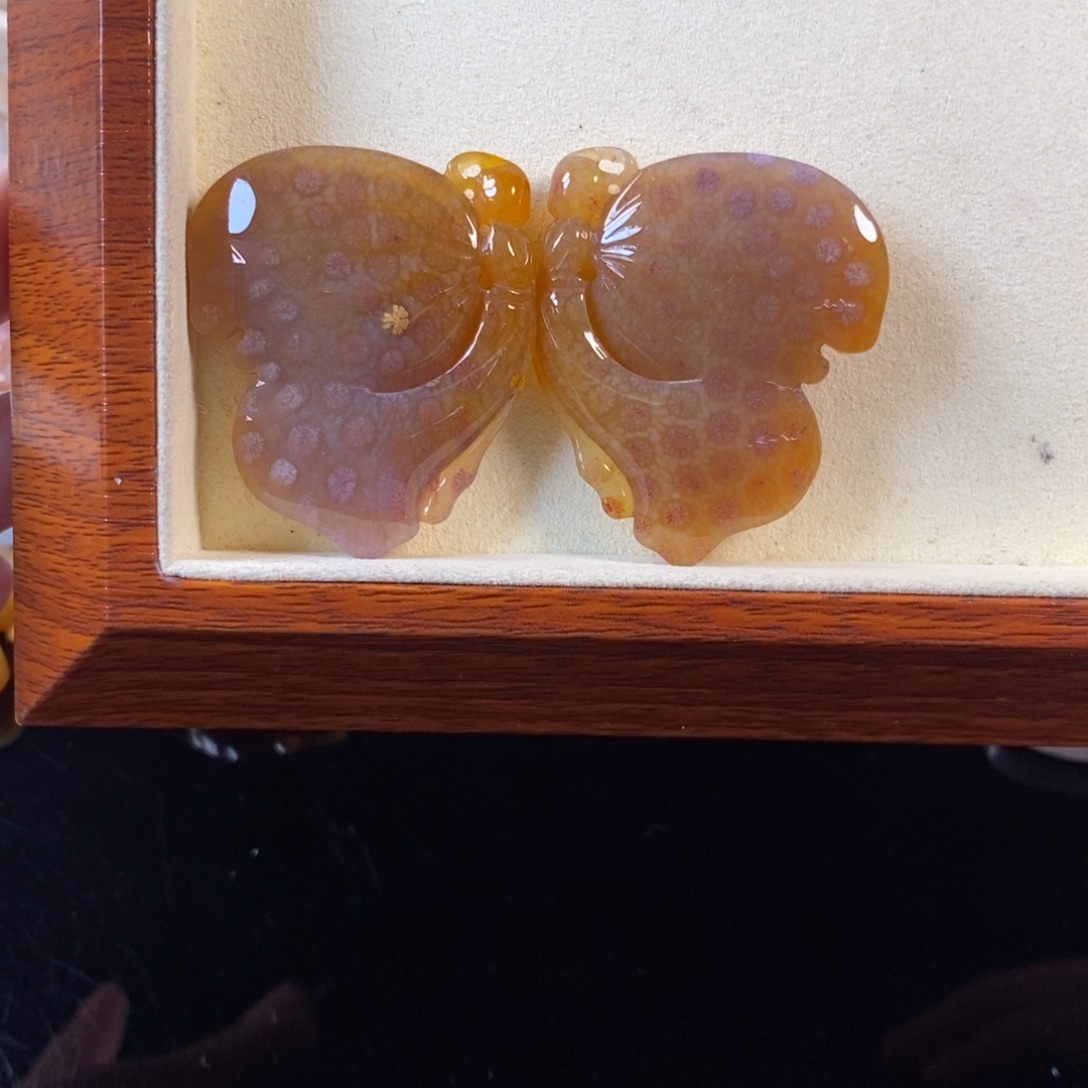 硅化珊瑚（珊瑚玉）未镶嵌颈饰一对福利800