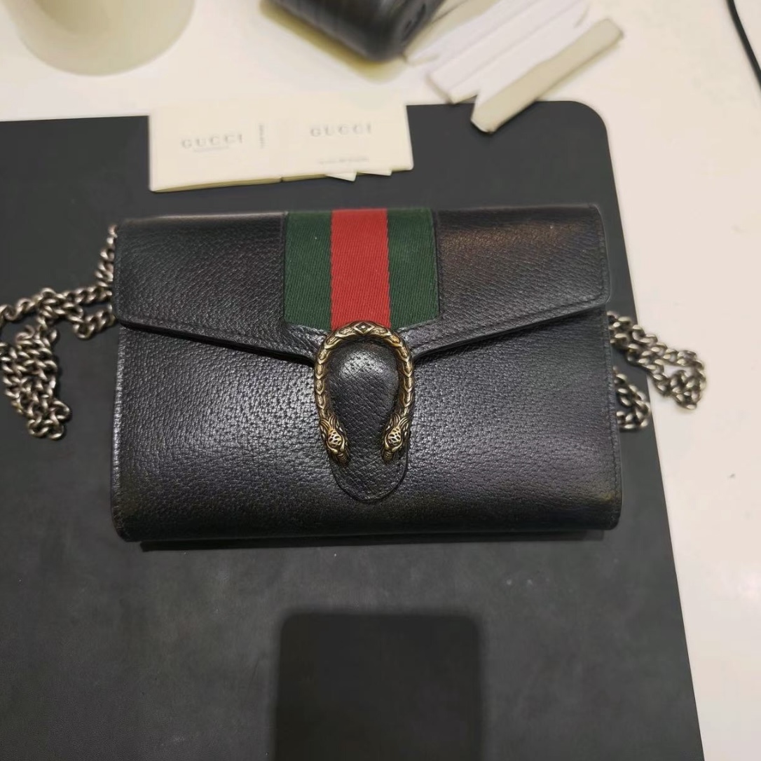 99新 GUCCI/古驰 98新 小号黑色酒神 Anwen 9004