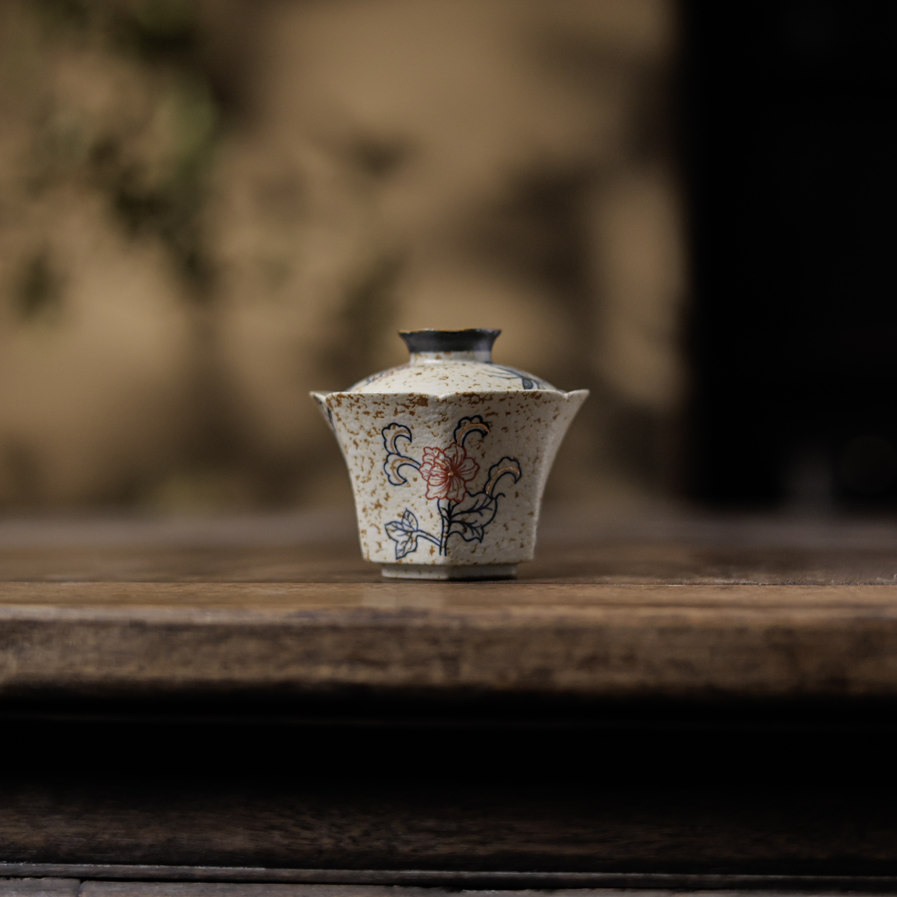 【非遗好物】蝴蝶芙蓉花盖碗130ml（Q8514）