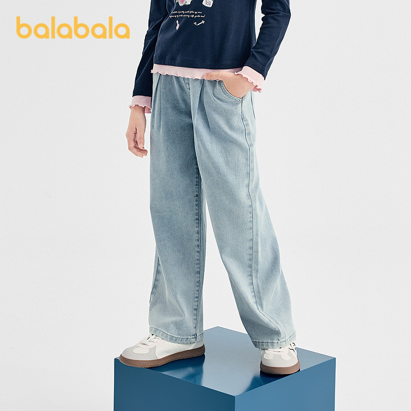 【商场同款】巴拉巴拉童装女童长裤儿童裤子2025新款秋装牛仔裤