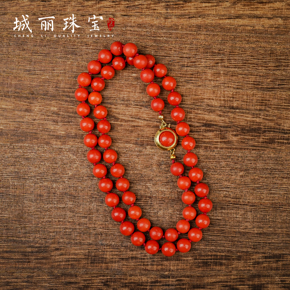 【凤起丙午.系列】珊瑚圆珠项链/条（多样性发货）ZJH-2251