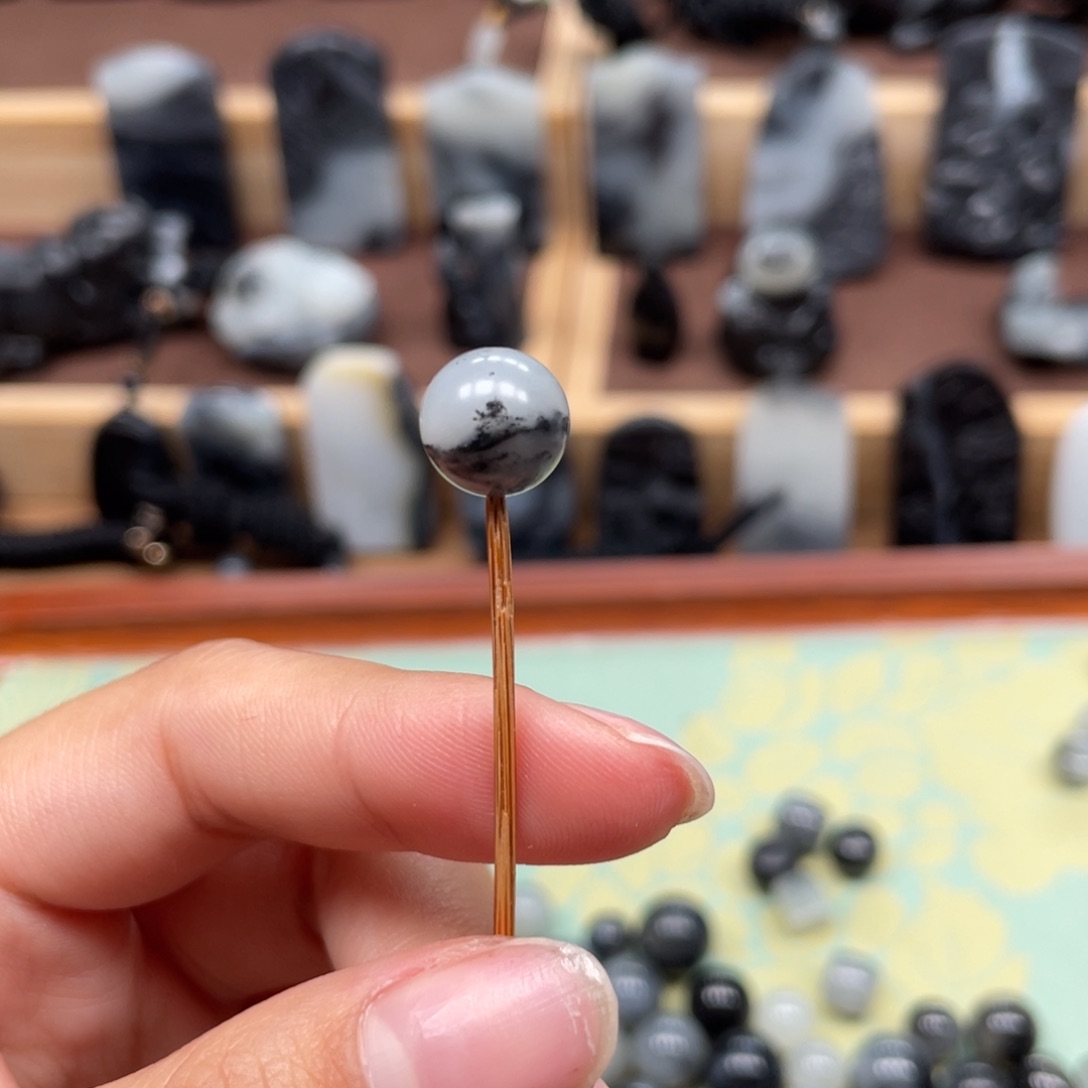 和田玉单珠6mm未镶嵌拉**球