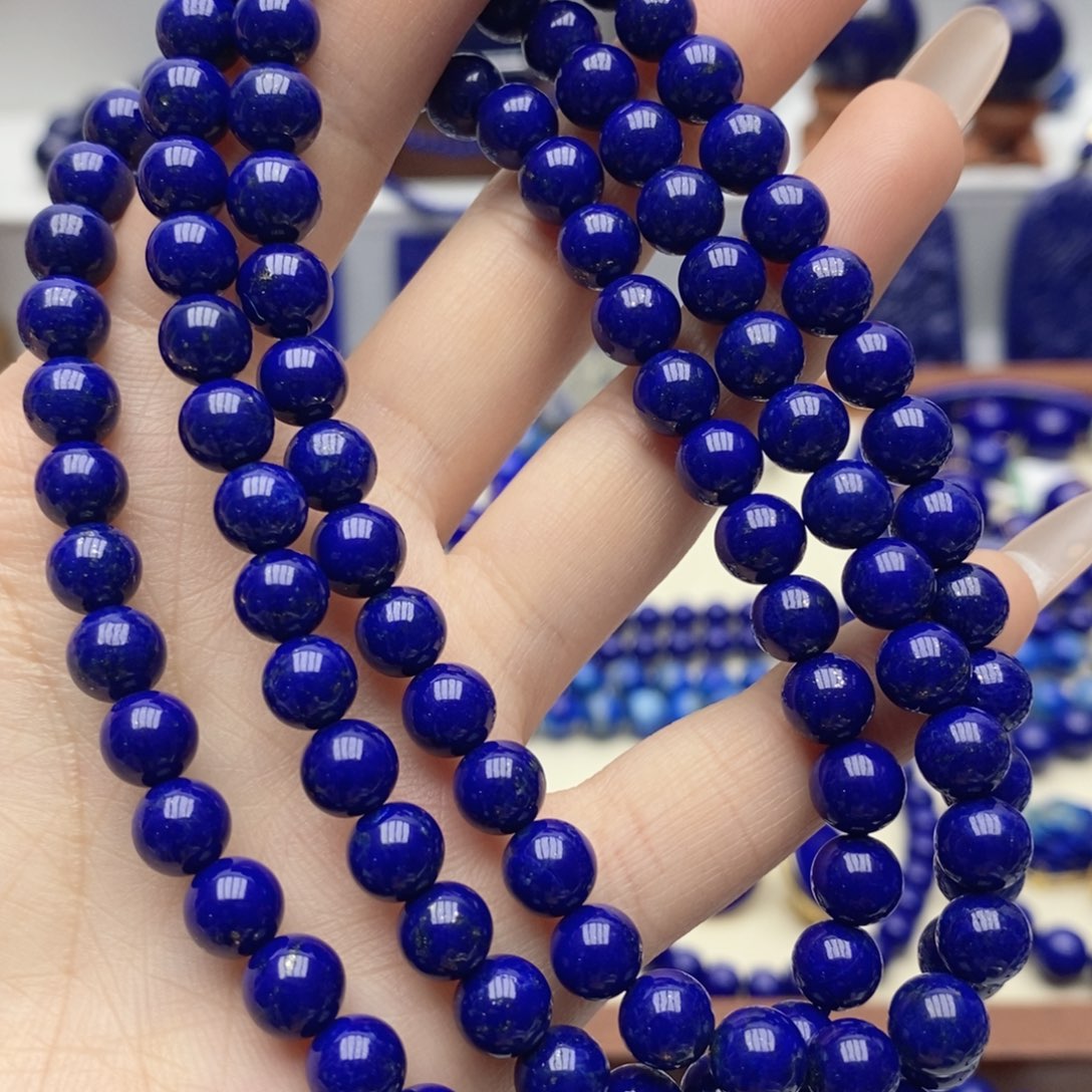 青金石未镶嵌颈饰7mm108