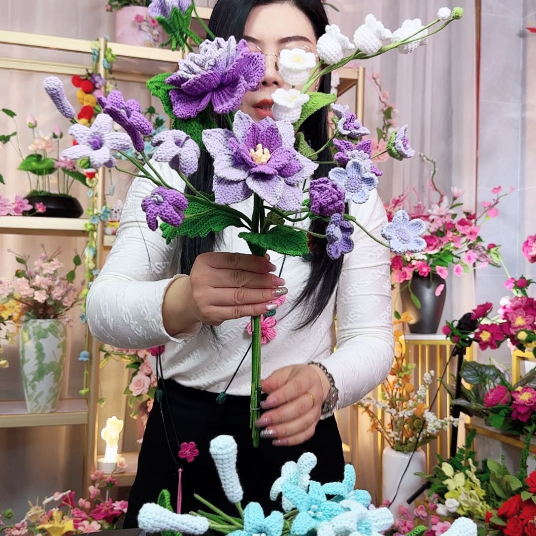 纯手工钩织手工钩织设计花束